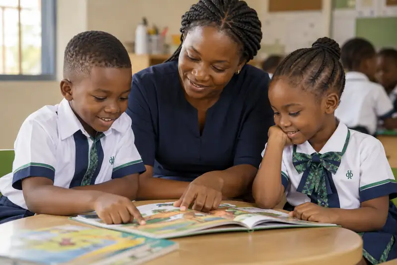 Pupils reading books together