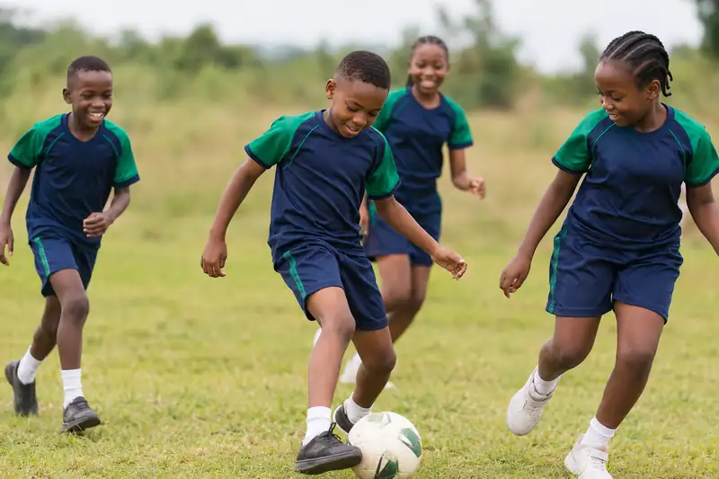 Children playing outdoors at break time